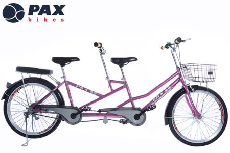 xe đạp đôi pax 8p màu hồng